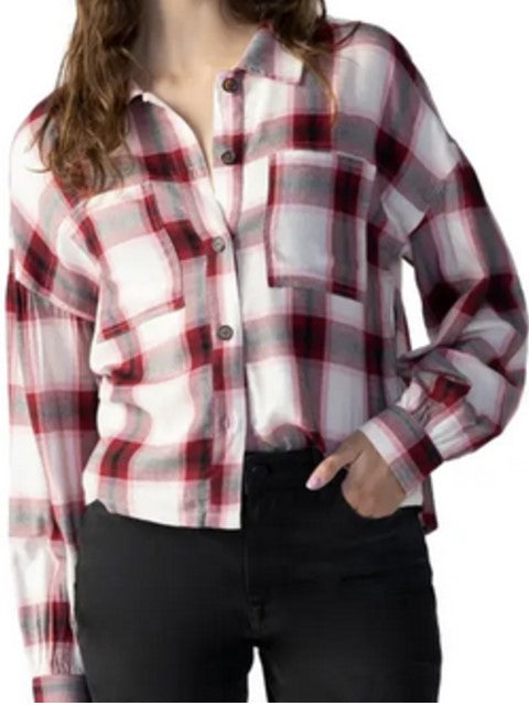 POCKET DETAIL PLAID SHIRT