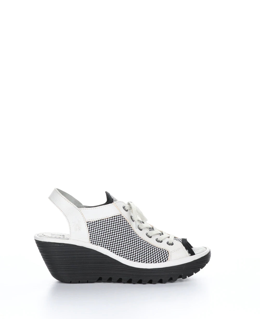 Fly London Lace Front Wedge Sandal