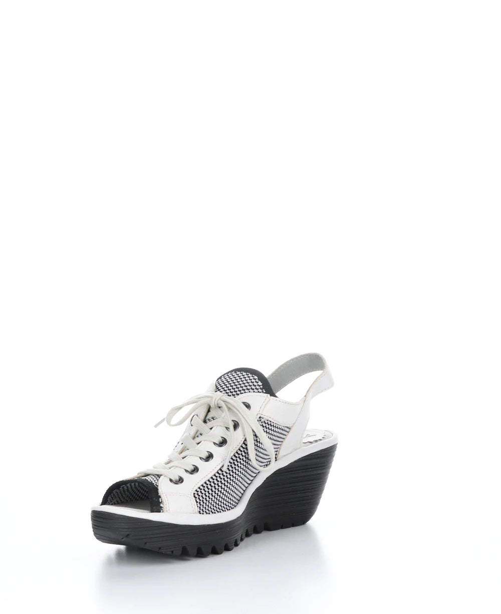 Fly London Lace Front Wedge Sandal
