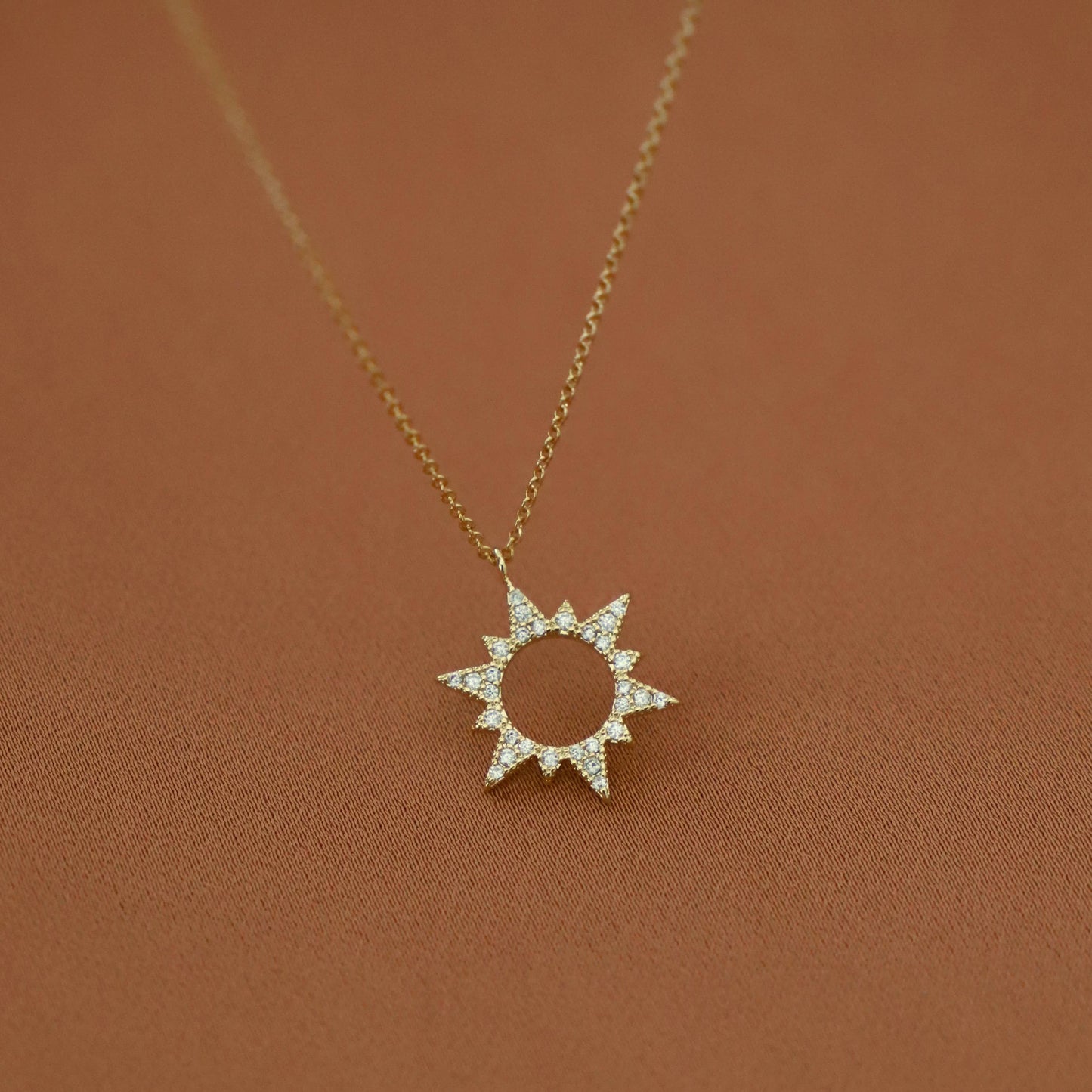 Katie Waltman Jewelry - CZ SUN CHARM NECKLACE
