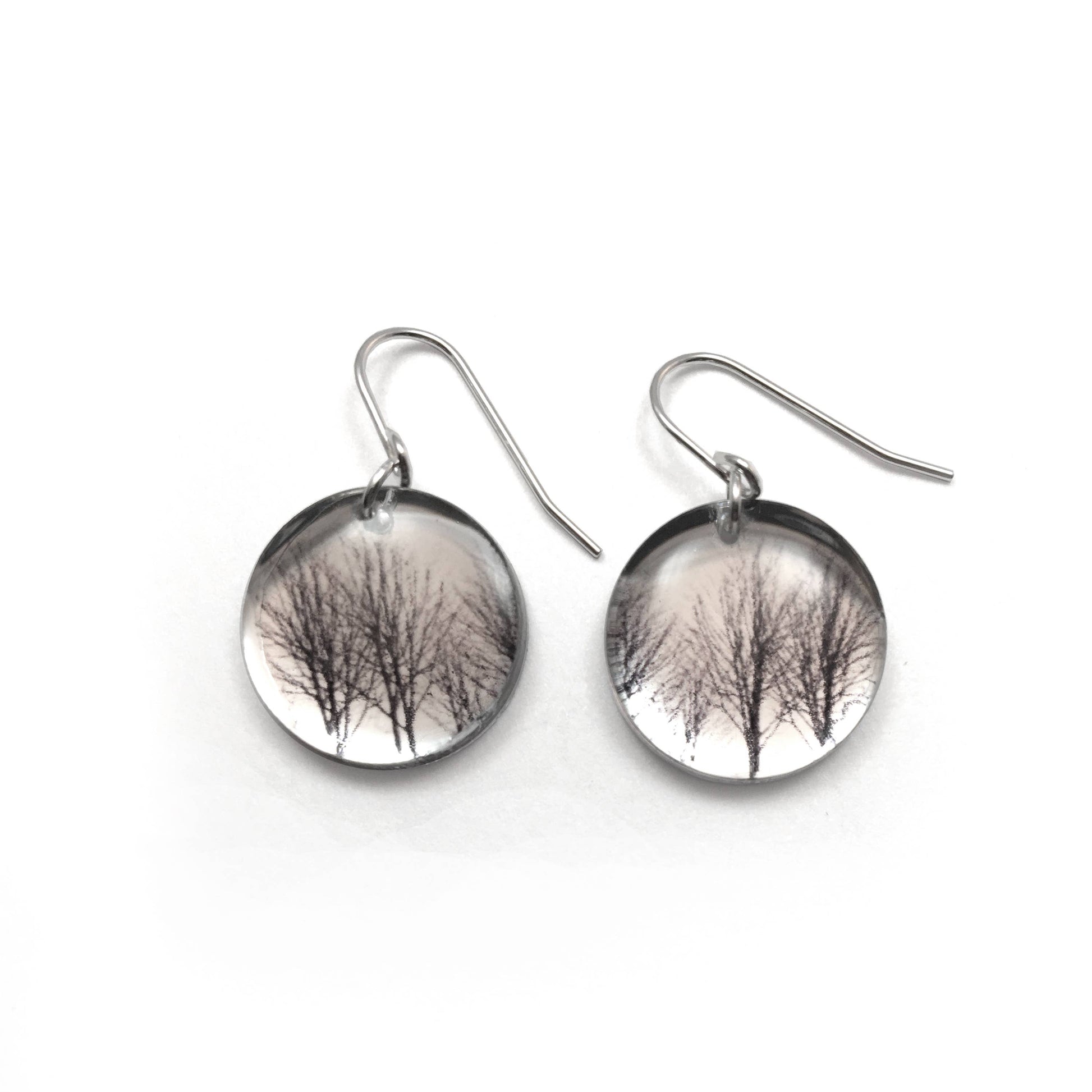 Mirror Round Trees Earrings - Elements Berkeley