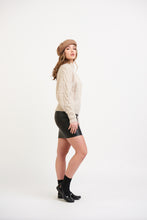 Load image into Gallery viewer, Dex/Black Tape Cable Knit Sweater With Pearls
