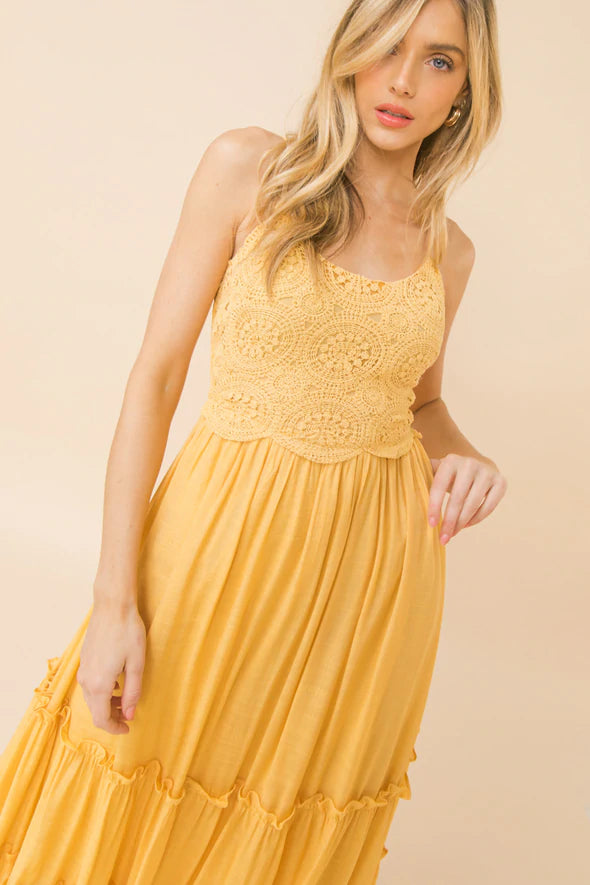 Flying Tomato Solid Woven Maxi Dress