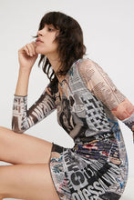 Load image into Gallery viewer, Desigual Long Sleeve Gathered Side Mini Dress
