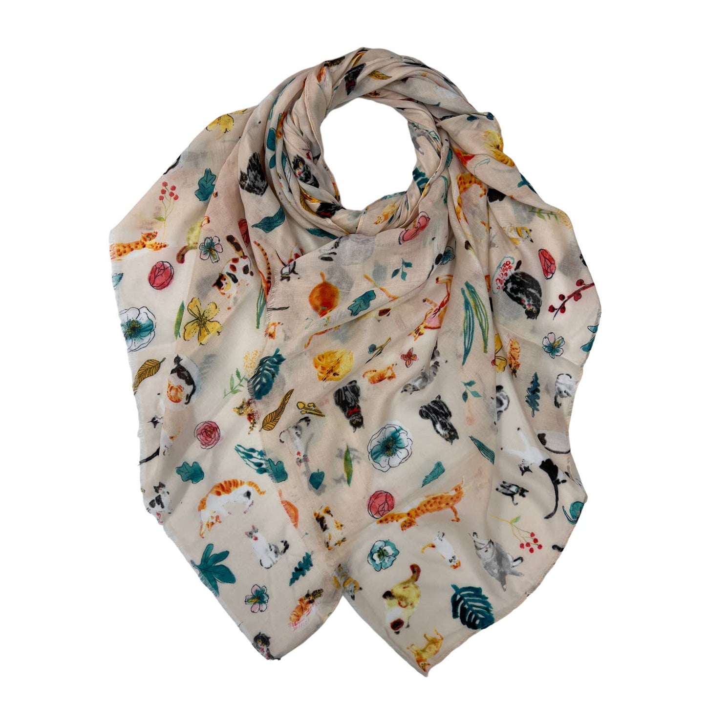 London Scarves - Animal cat print on scarf