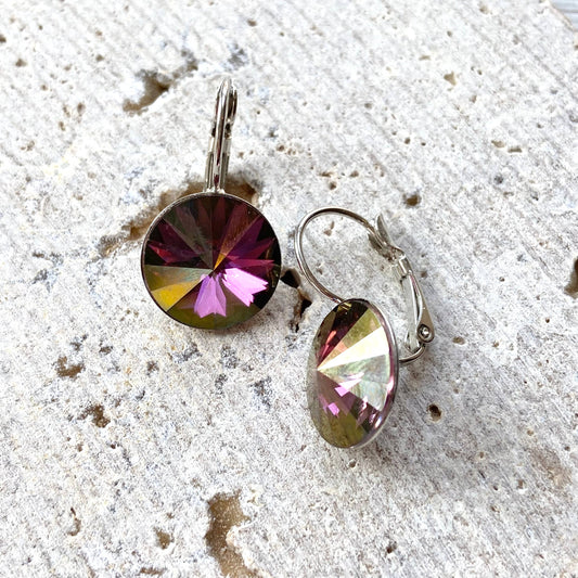 Amethyst Swarovski earrings
