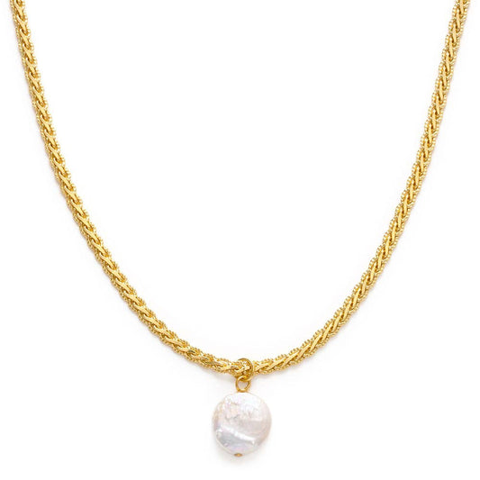 Serpentine Chain with Fresh Water Coin Pearl