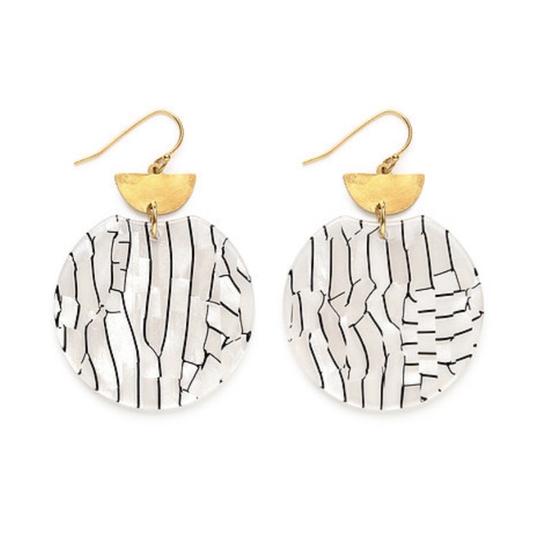 Black & White Acetate Earring - Elements Berkeley