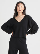 Load image into Gallery viewer, Lantern Sleeve V-Neck Sweater
