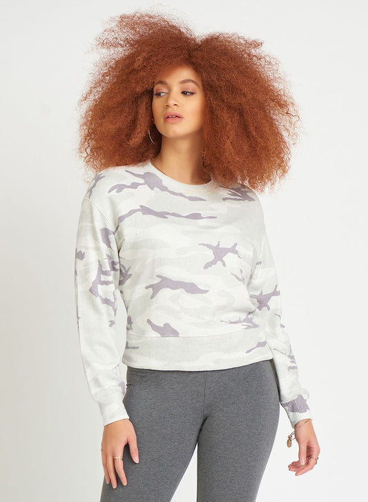 Dex Drop Shoulder Camo Crew Neck Sweatshirt